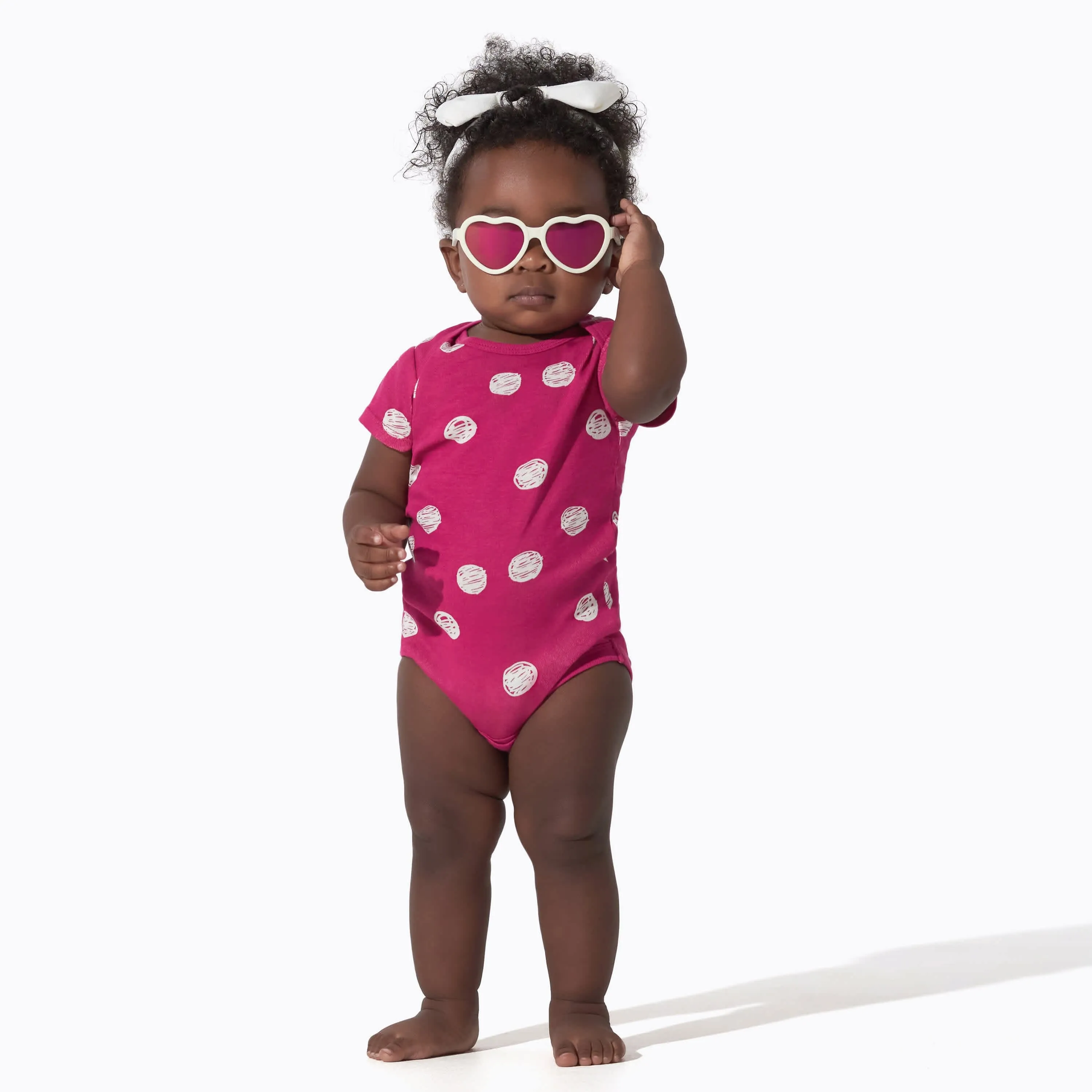 8-Pack Baby Girls Floral Fox Short Sleeve Onesies Bodysuits