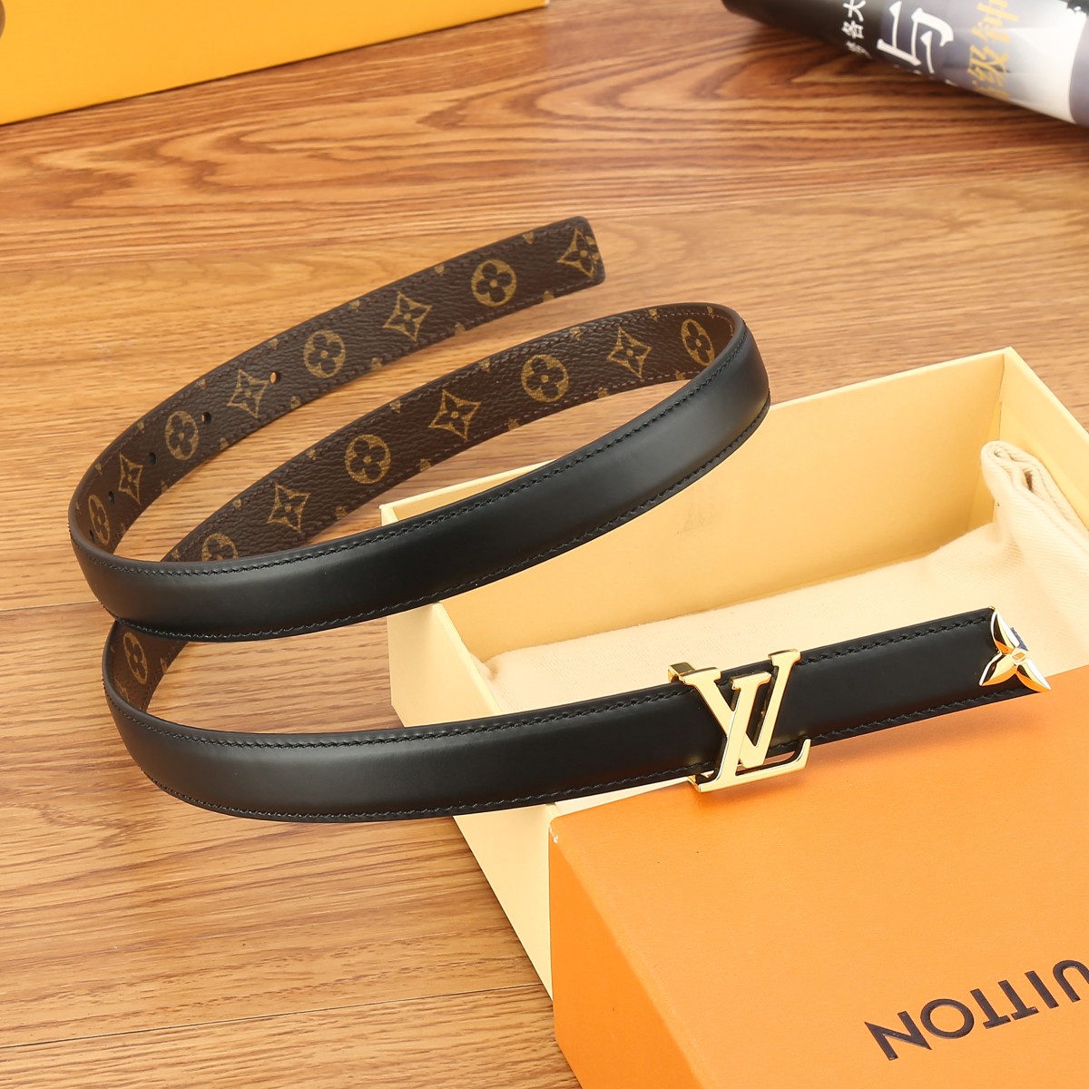 Louis Vuitton Classic Monogram Double-Sided Women's Belt 2CM Width
