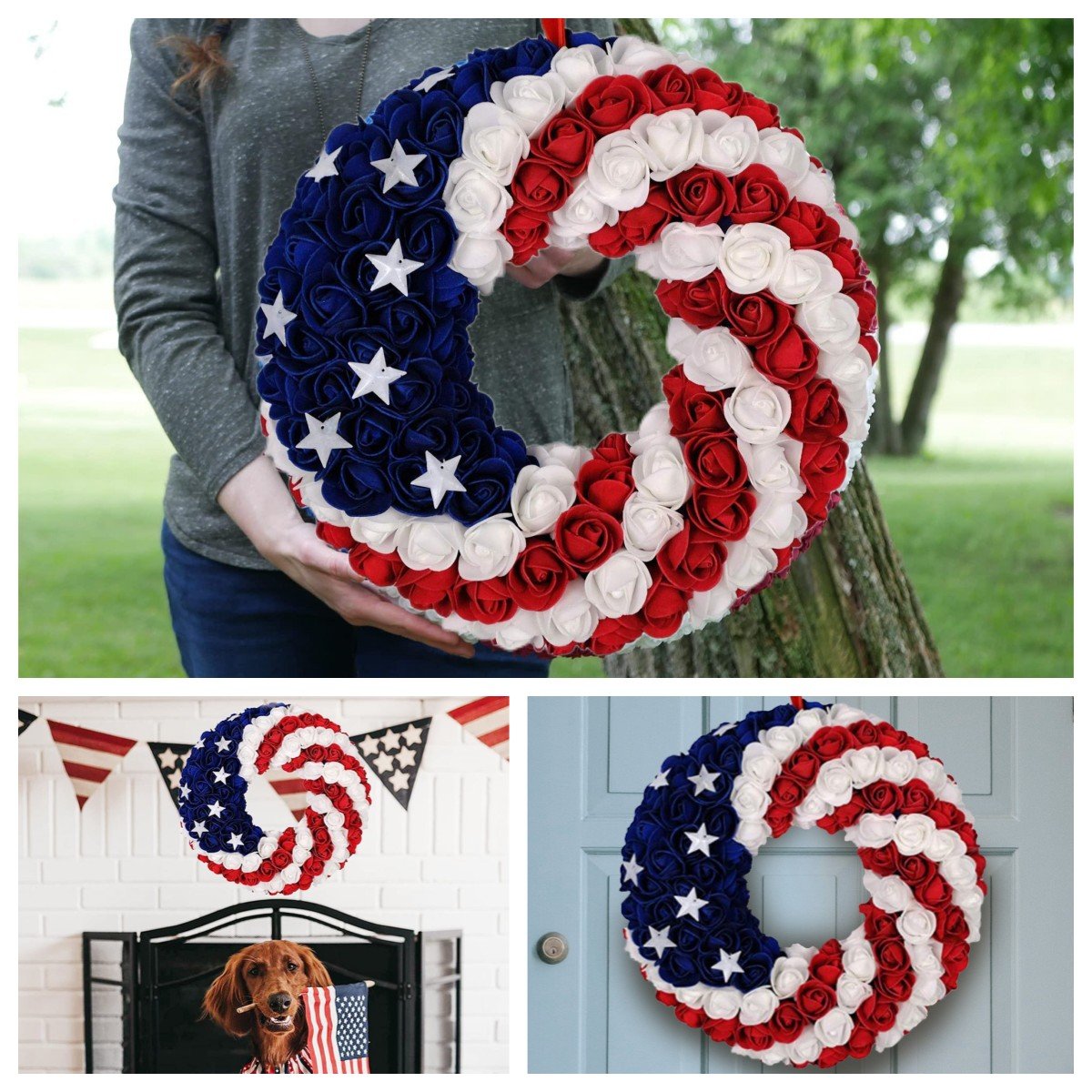 🔥[SAVE 50% OFF]-- 45CM/18 Inch Handmade American Flag Wreath