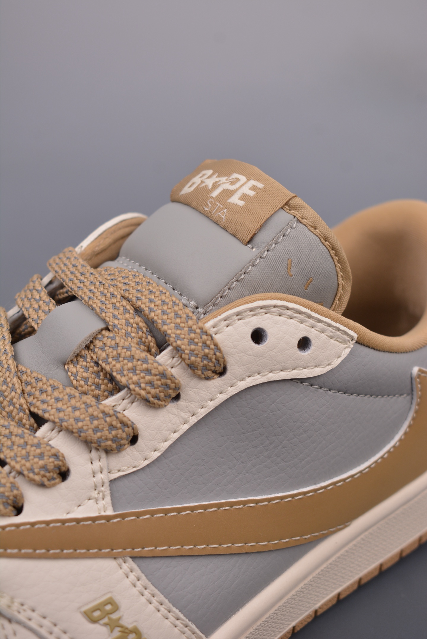 BAPE x Travis Scott x Nike Air Jordan 1 Low OG SP Beige Gray Brown BB6511-623