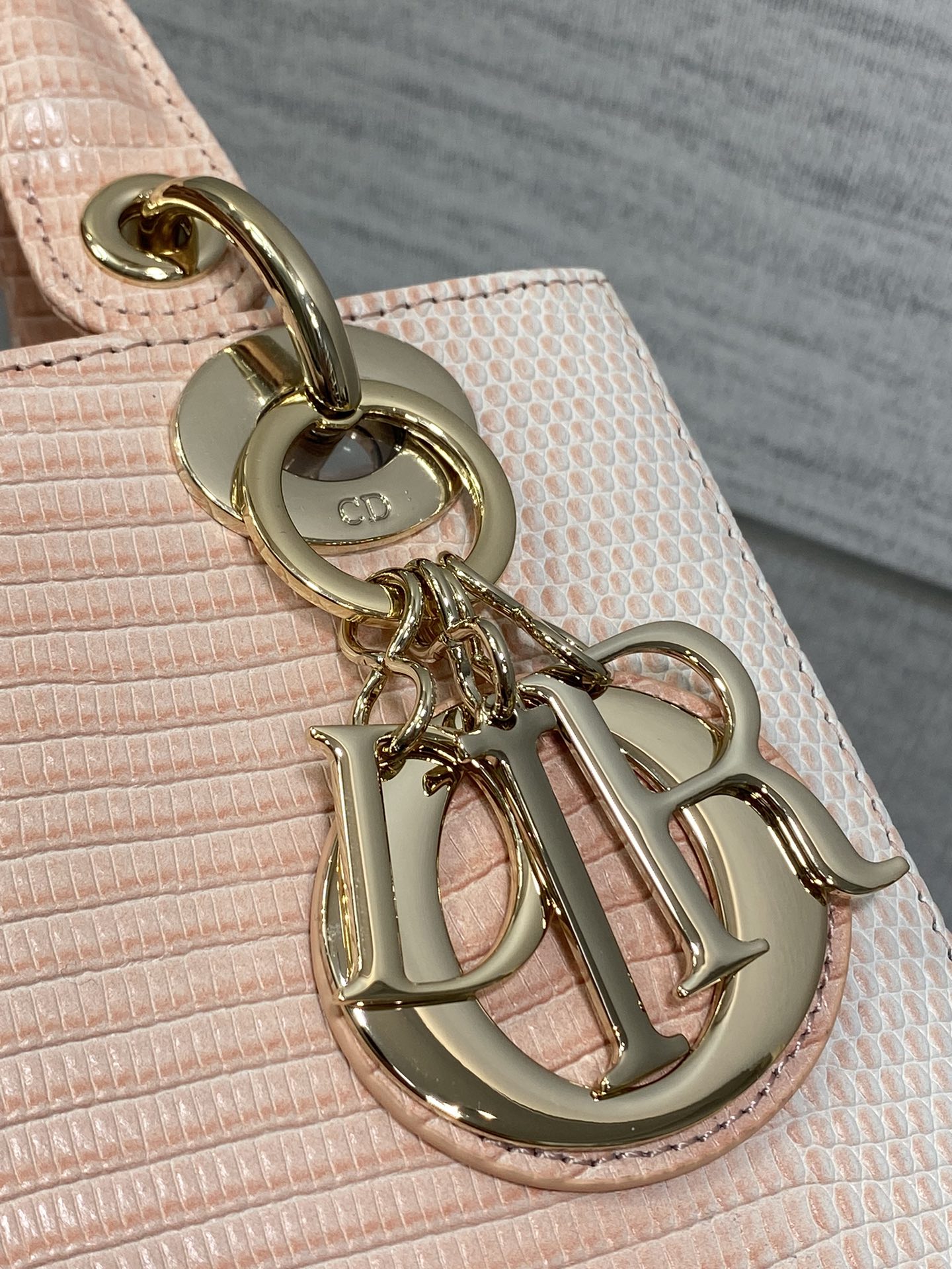 Dior Lady Dior four-grid rare lizard pattern handbag