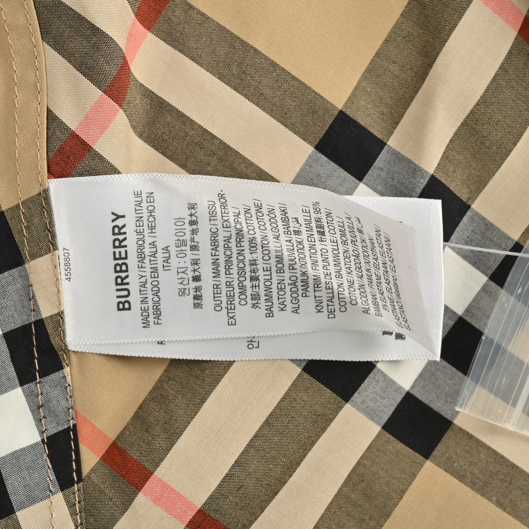 Burberry 24ss diagonal check long-sleeved shirt