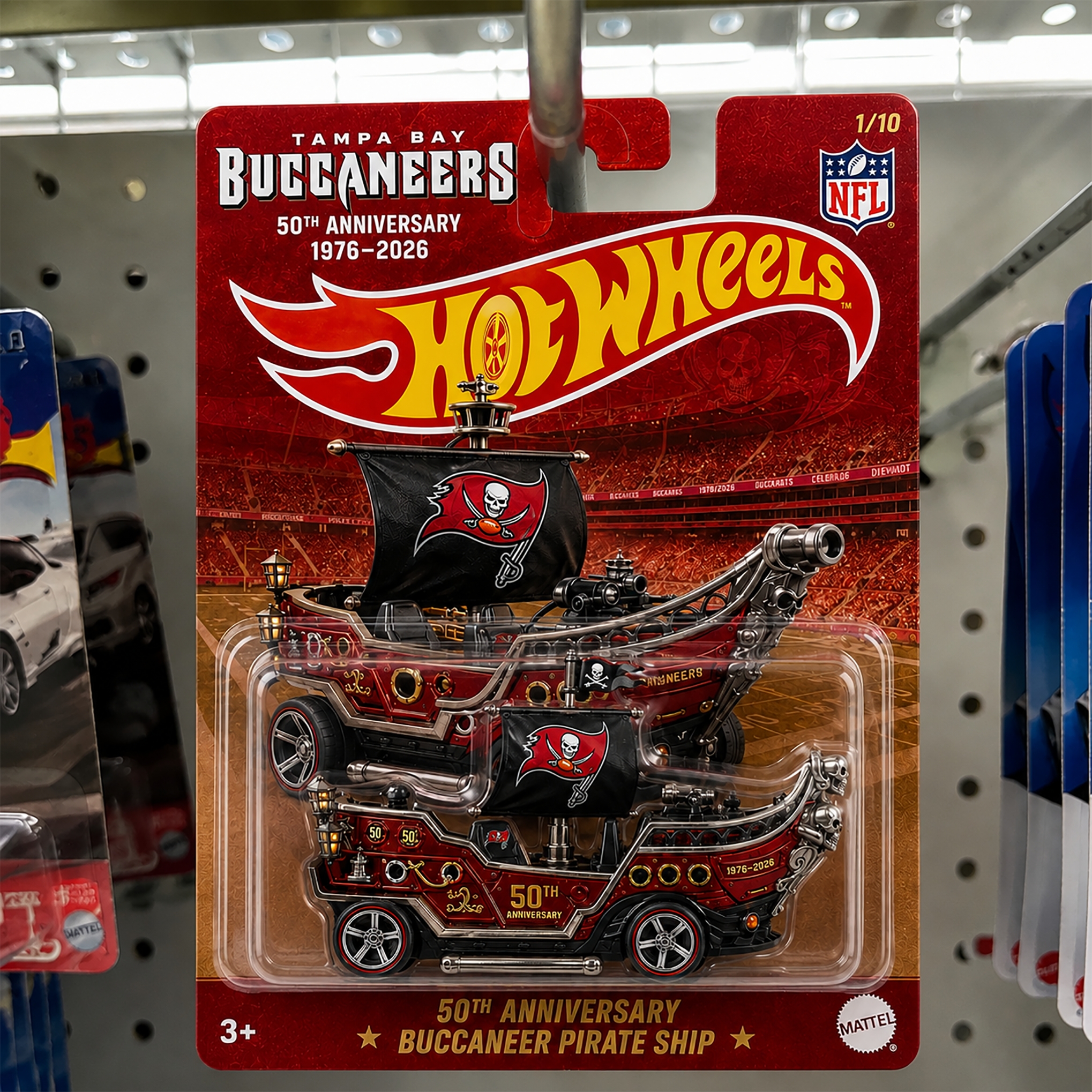 Hot Wheels Tampa Bay Buccaneers 50th Anniversary Buccaneer Pirate Ship