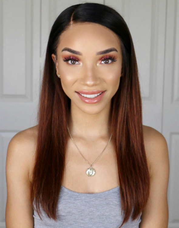 Luna Lace Front Wig S03 Women 18inch Long Straight for Black Ladies