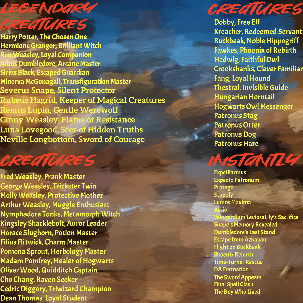 Harry Potter MTG Commander Deck - 100 Cards