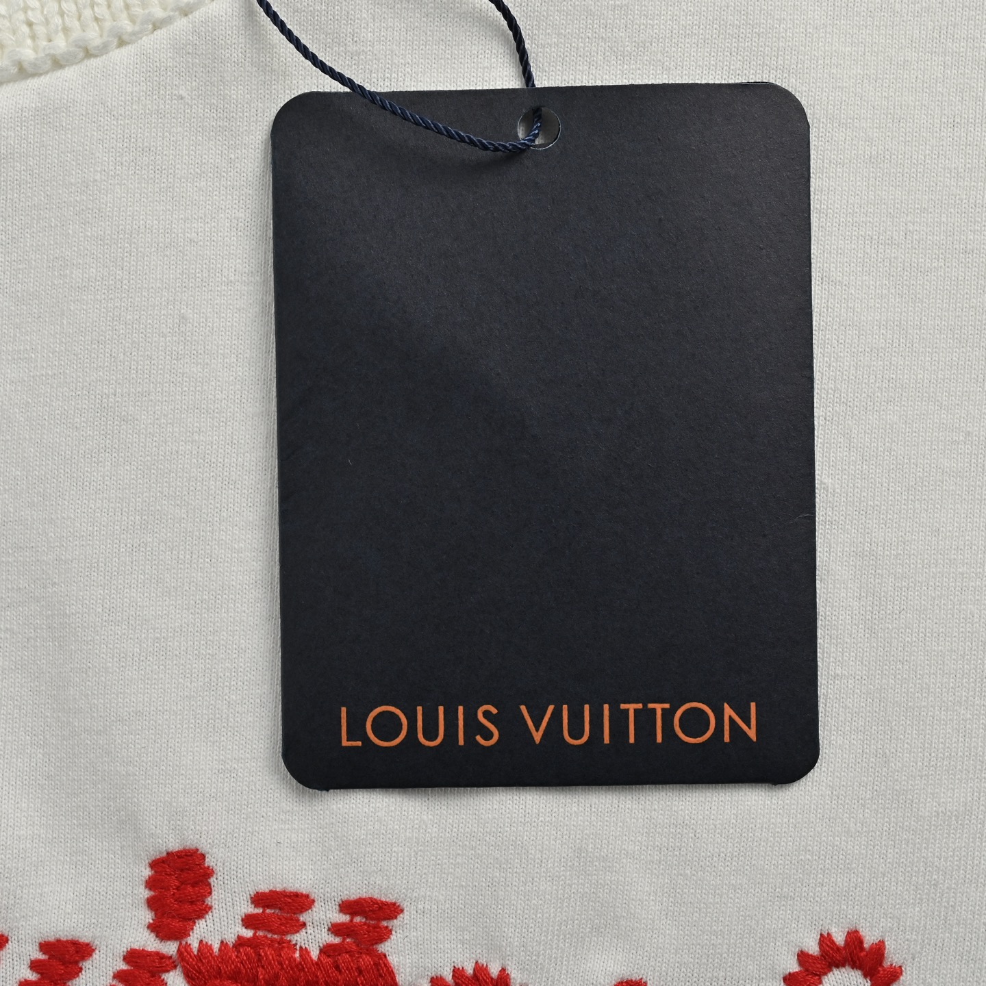 Louis Vuitton 25ss red letter embroidery woven collar short sleeves