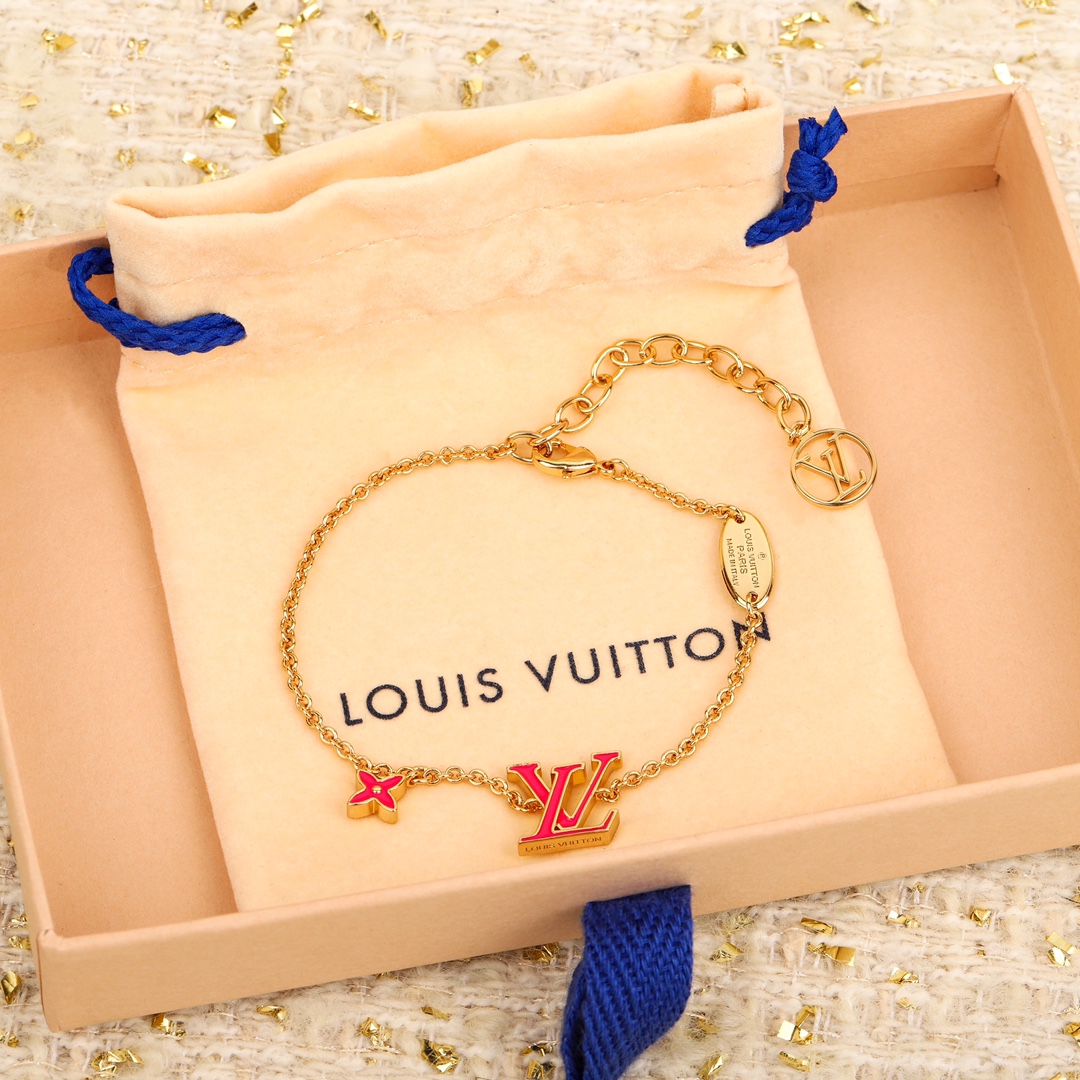 Louis Vuitton pink logo bracelet