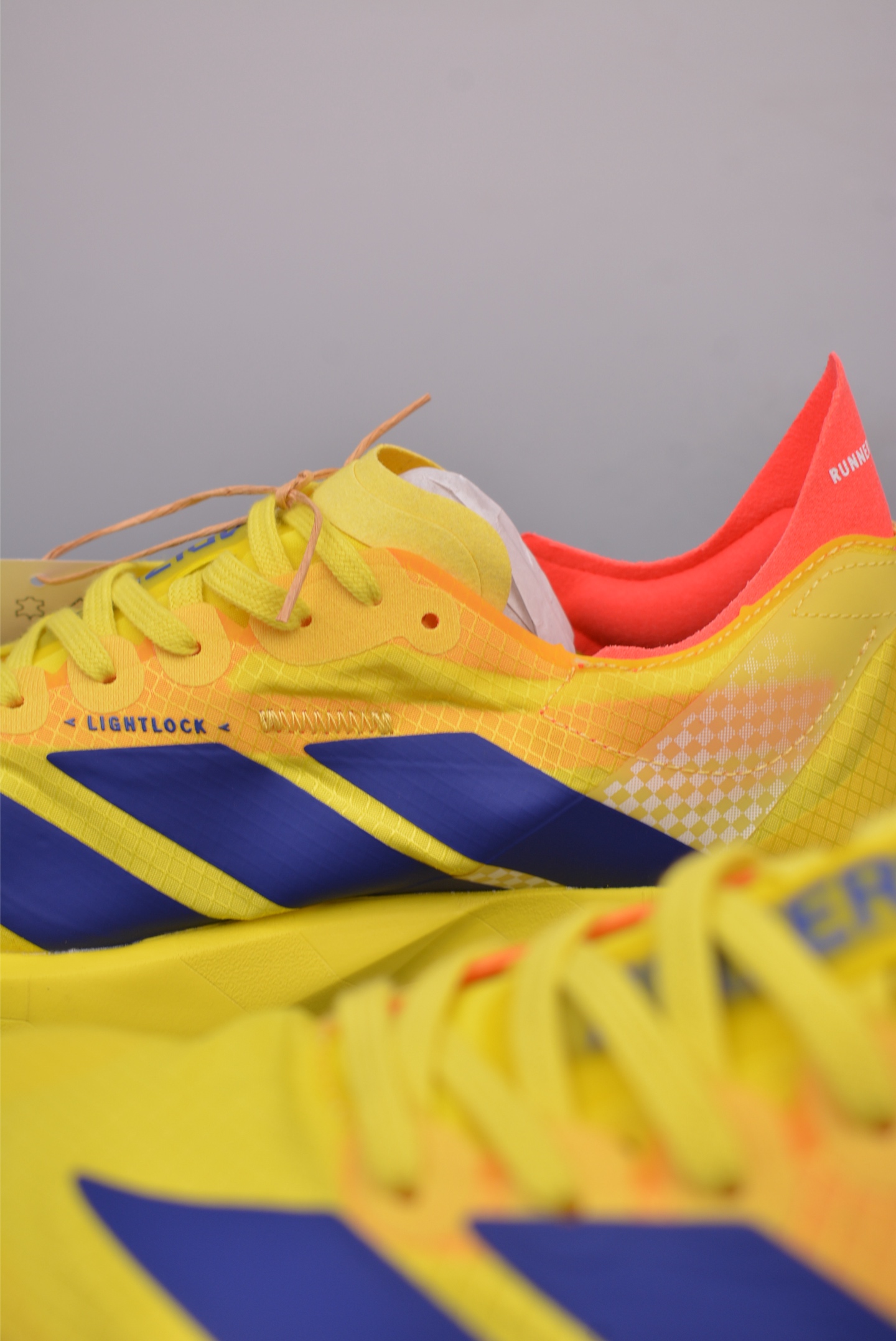 Adidas adizero adios pro evo 4 net weave bright yellow blue JR6373