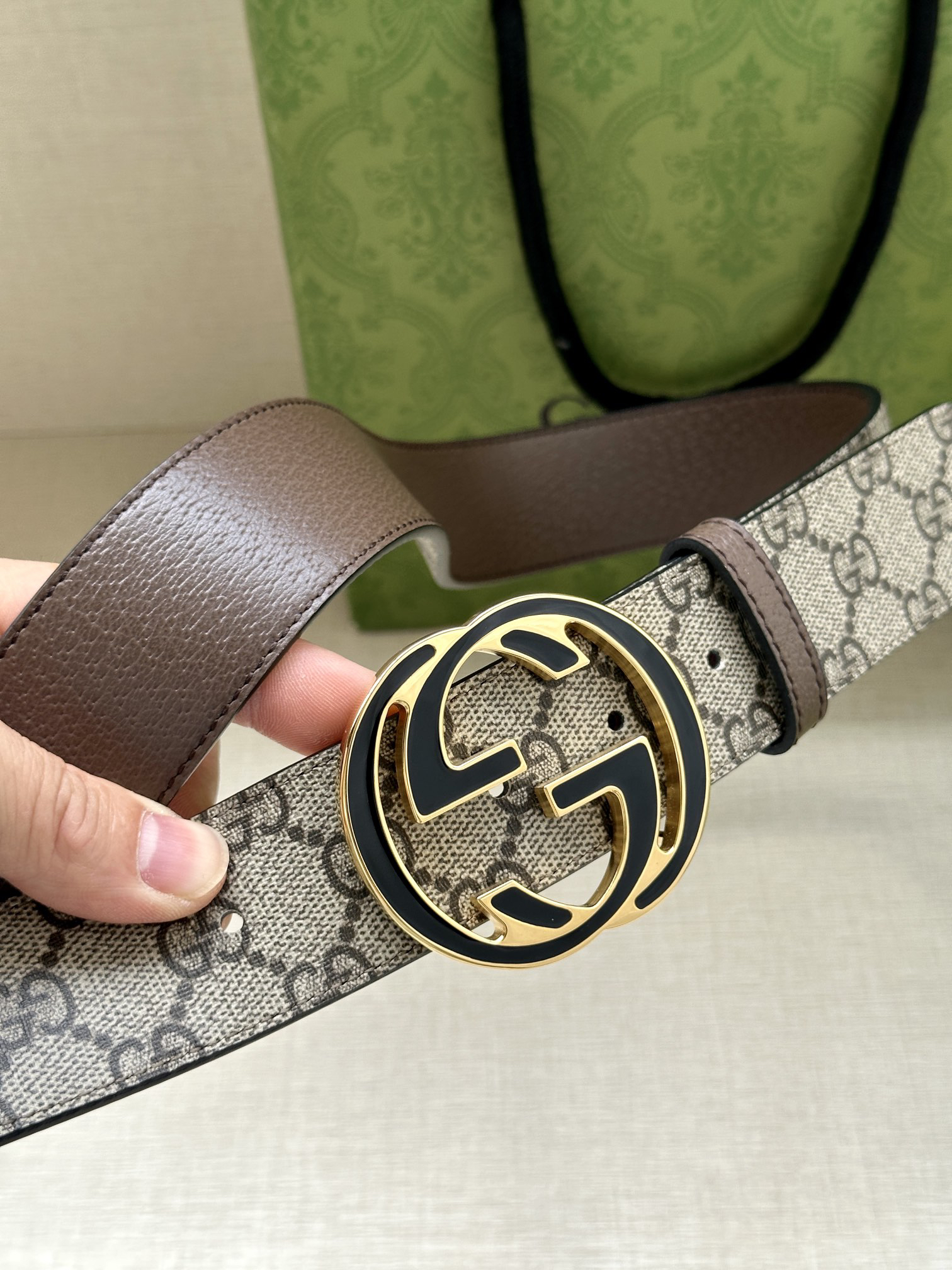 Gucci Marmont printed leather belt 3.8cm wide