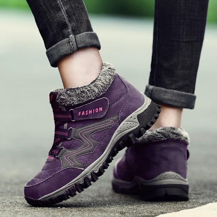 Women's Winter Thermal Villi Leather Platform Fashion High Top Boots