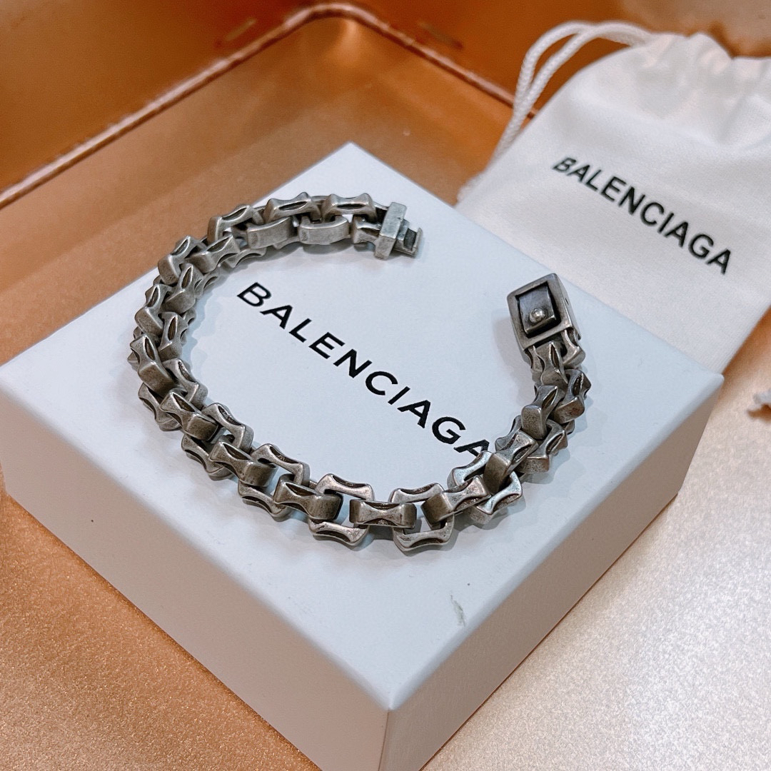 Balenciaga Thai Silver Style Chain Bracelet
