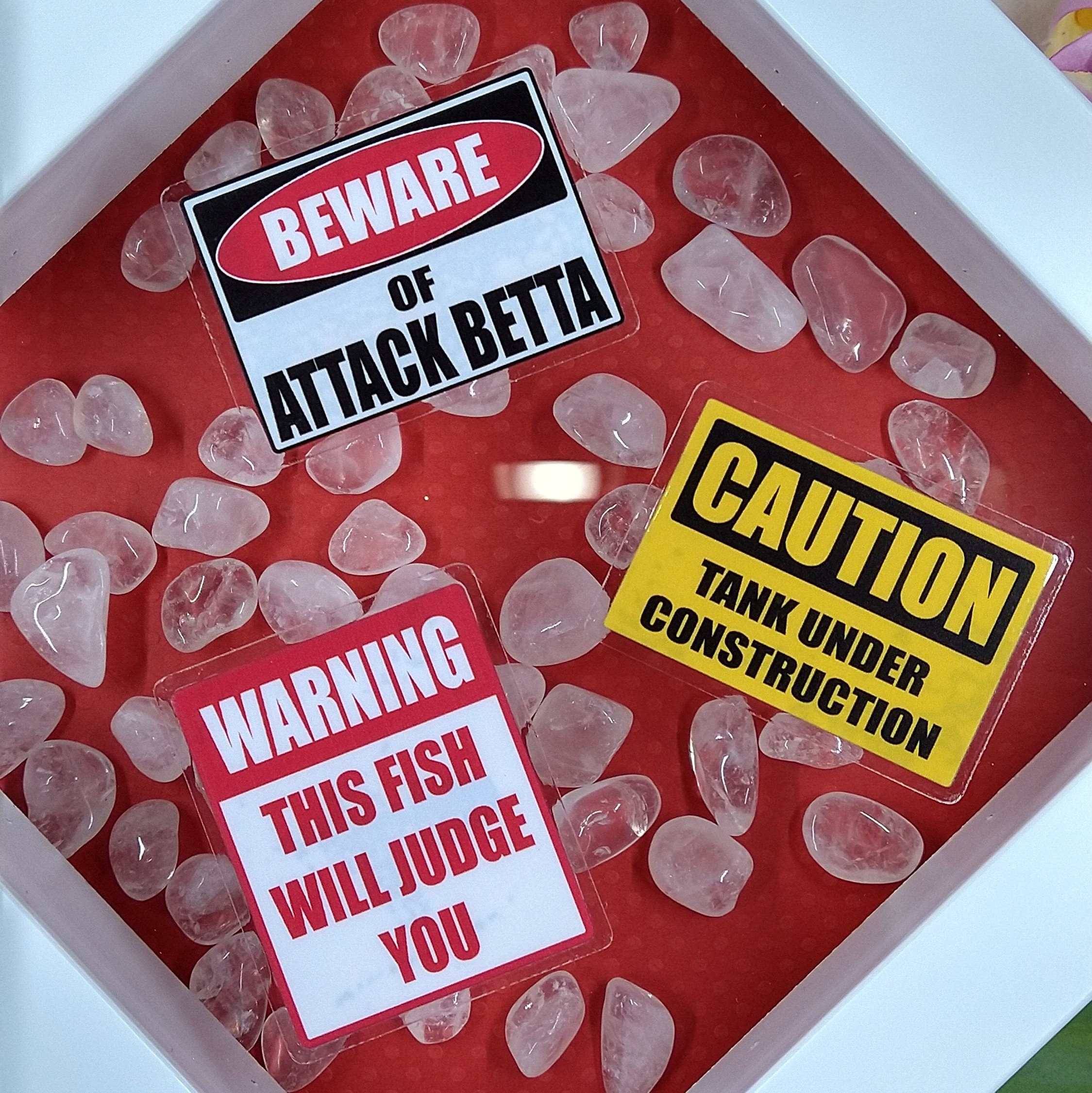 Funny Aquarium Caution Sign | Aquarium Decor Sticker