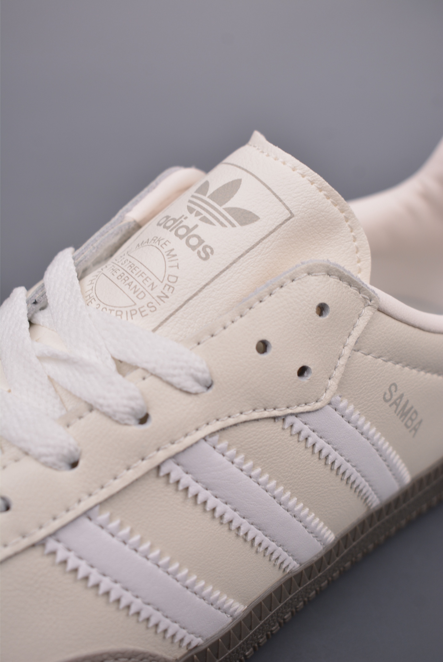 Adidas Originals Samba OG leather white grey raw rubber sole JR8166