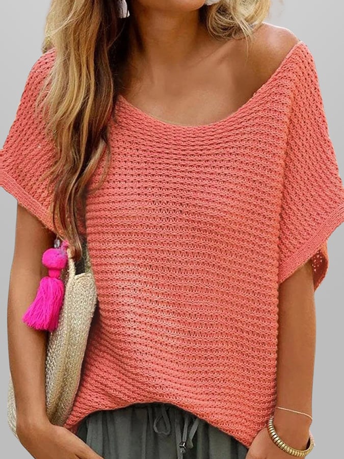 Women's Crew Neck Casual Resort Knitted Top