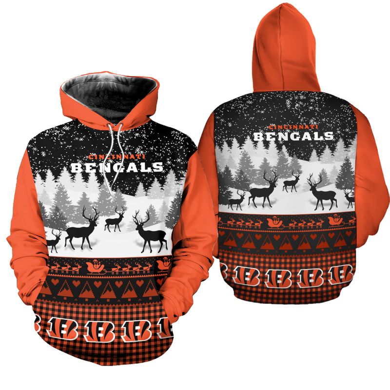 CINCINNATI BENGALS HOODIE 3D GIFT FOR XMAS