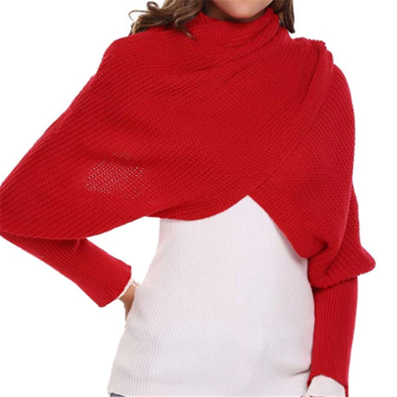(🔥Christmas Hot Sale-50% OFF)Knitted Wrap Scarf With Sleeves[Free Size]-BUY 2 FREE SHIPPING