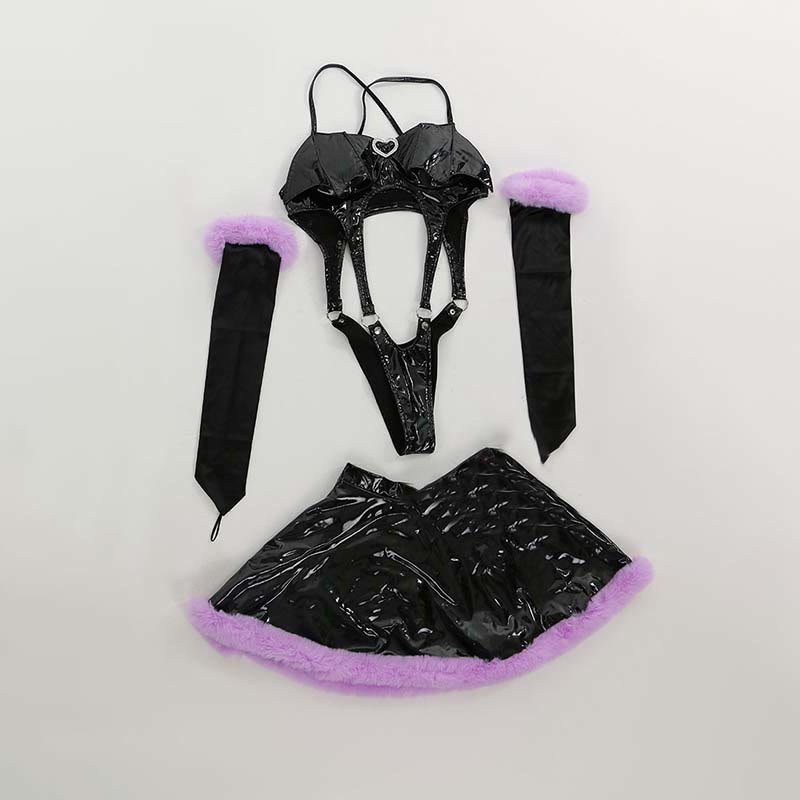 Cosplay Bat Hollow Tight Jumpsuit Skirt