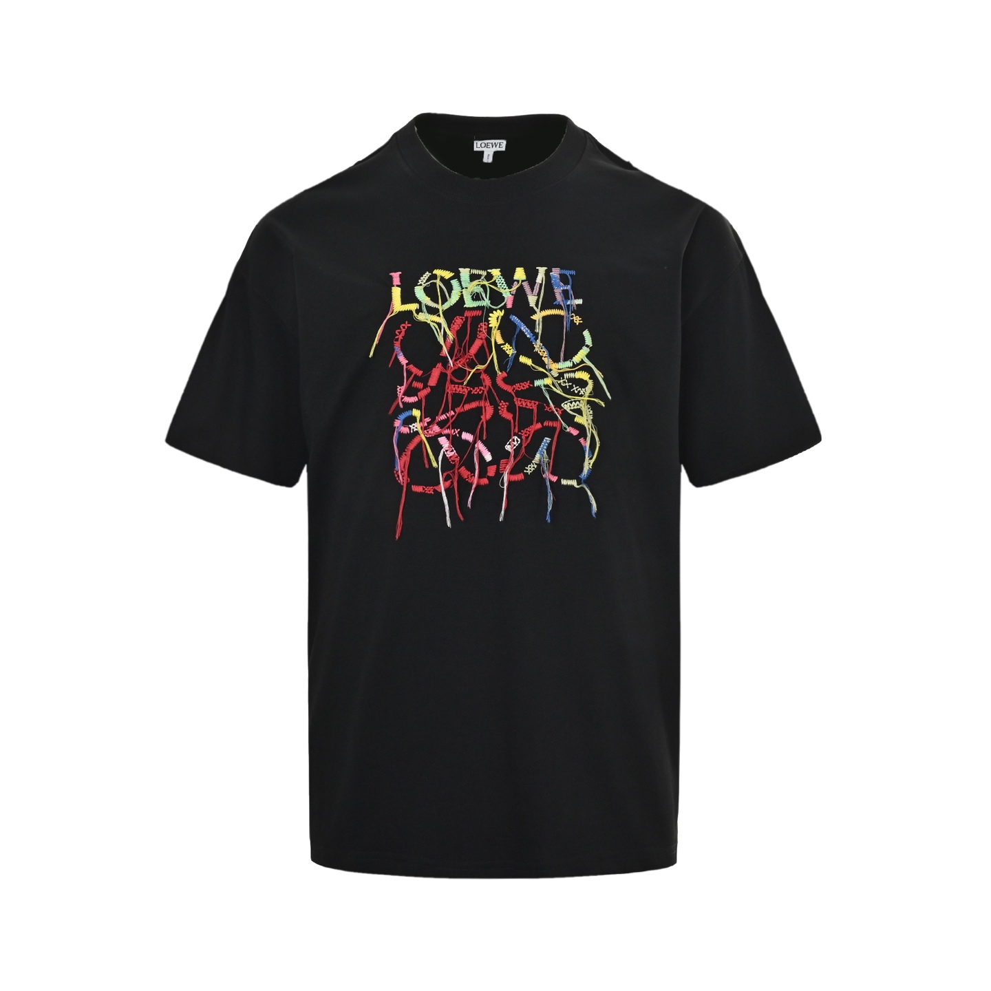 Loewe 25ss tassel embroidered letter logo short sleeve