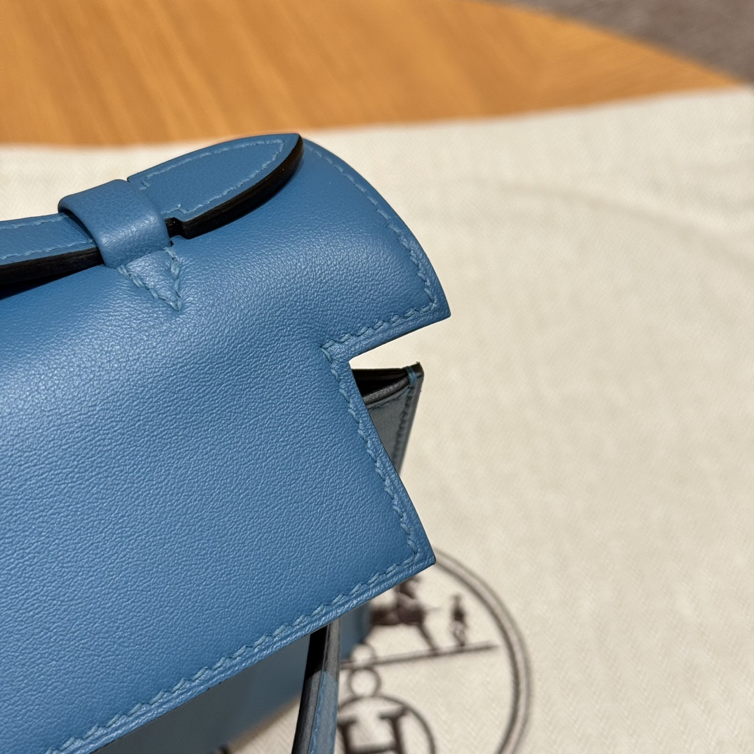 Hermès Kelly Pochette 7WBlue izmir Handbag (Handmade to Order)