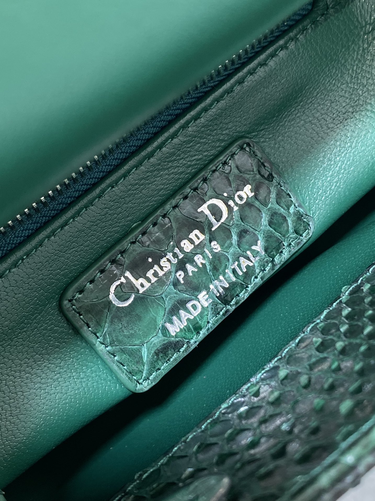 Dior Lady three-grid rare snakeskin Princess Diana bag