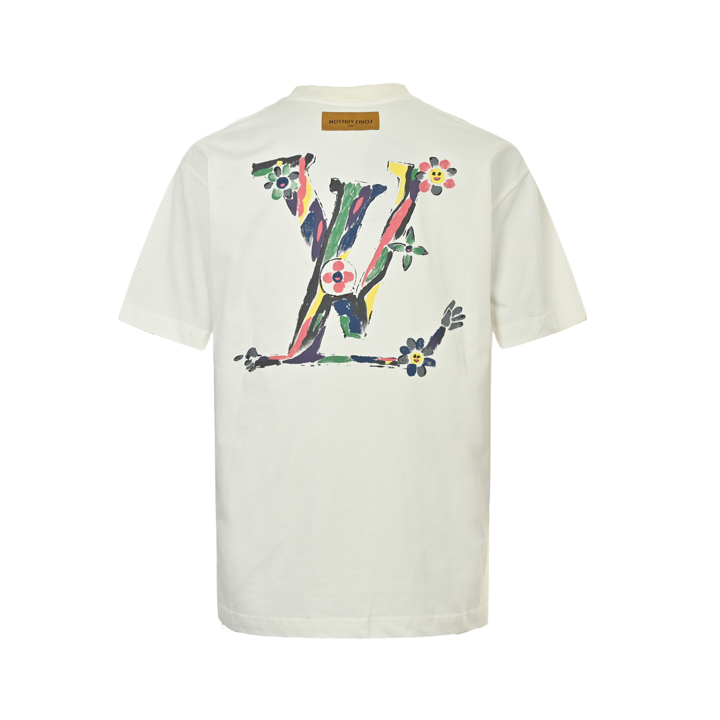 Louis Vuitton 25ss sunflower graffiti logo short-sleeved shirt