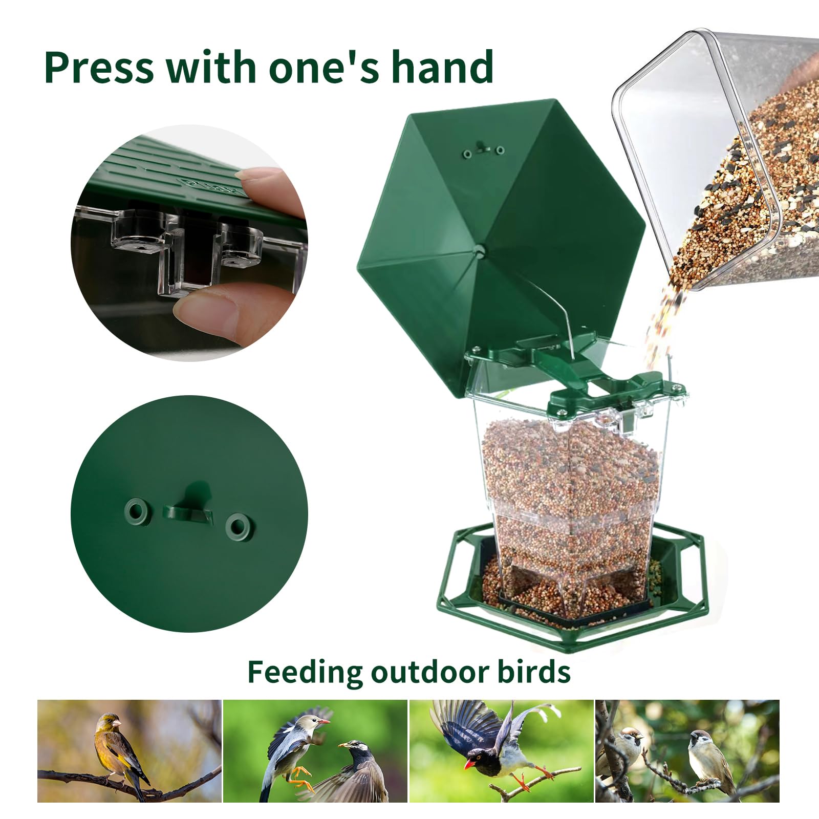 Waterproof Gazebo Retractable Bird Feeders for Outdoors Hanging