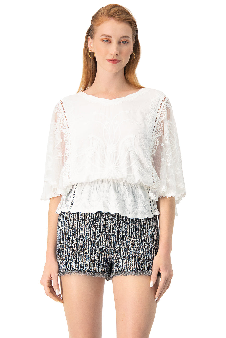 Blusa Bordada Tipo Peplum