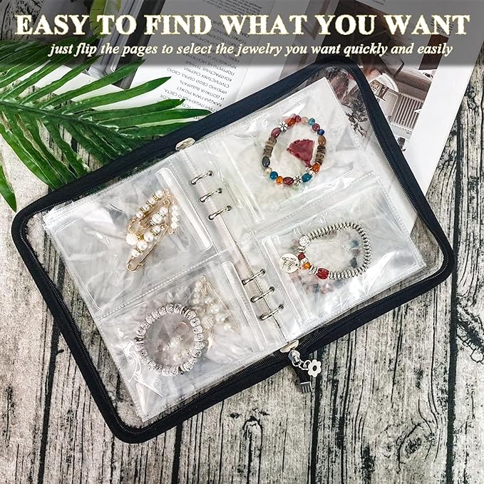🔥Last Day Promotion-SAVE 50% OFF🔥Transparent Jewelry Storage Book With 60 Portable Anti Tarnish Jewelry Bags
