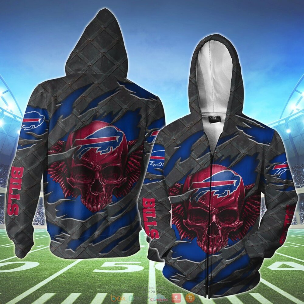 BUFFALO BILLS WINGS SKULL 3D HOODIE