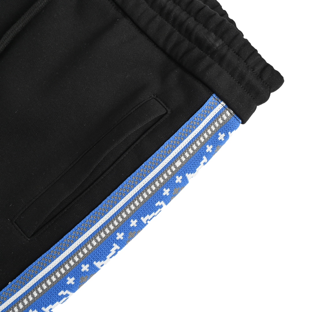 Louis Vuitton 23Fw Fair Isle Blue Web Stripe Trousers