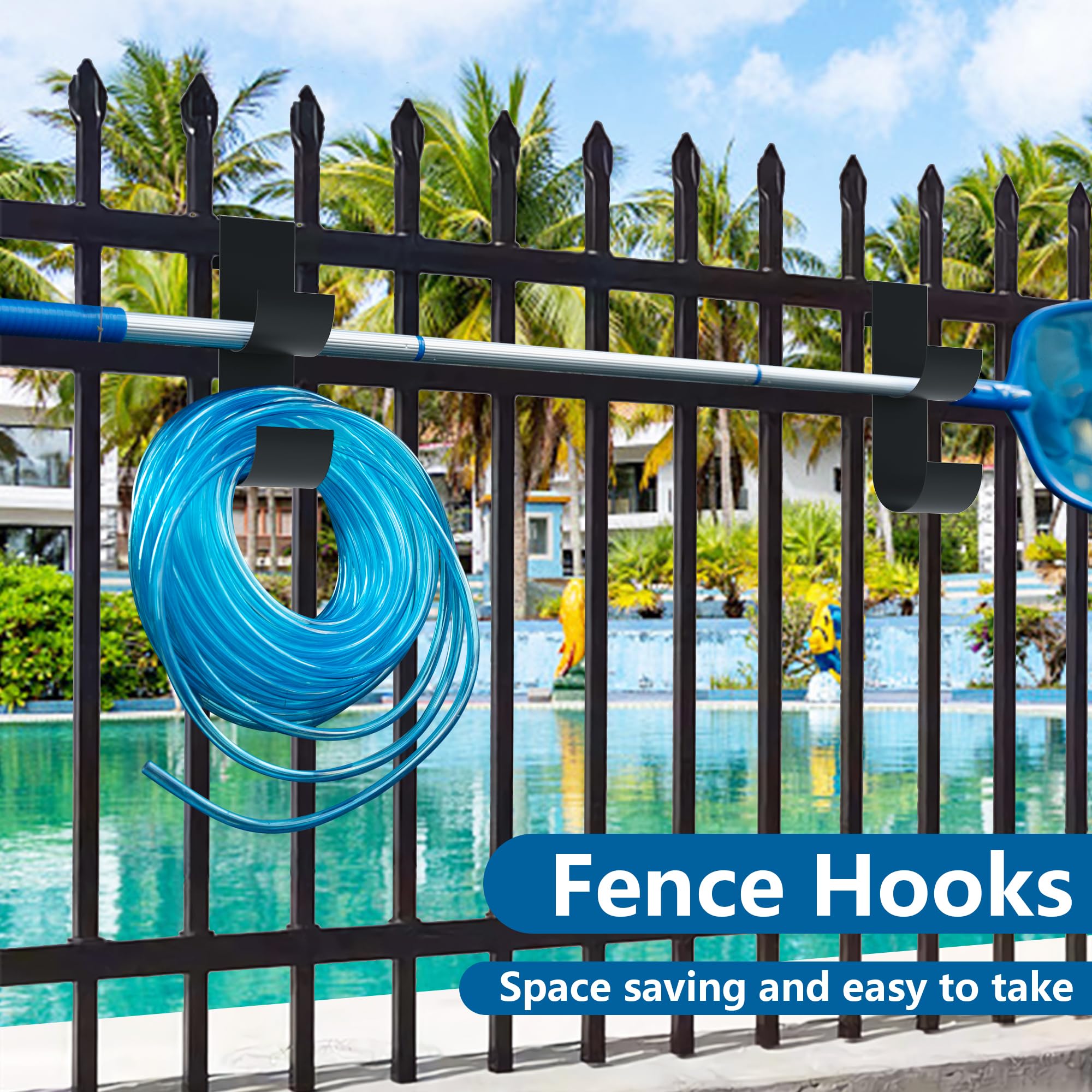 🔥Last Day 50% OFF🔥2 Pcs Black Heavy Duty Pool Fence Hooks