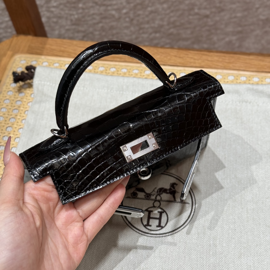 Hermes mini kelly2 89Noir (handmade to order)