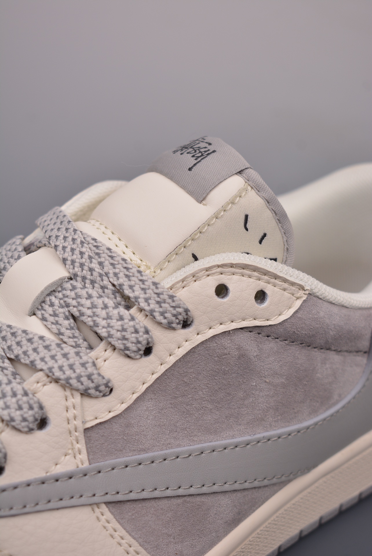 Stussy x Travis Scott x Nike Air Jordan 1 Low OG Beige, Red and Gray SJ2068-130