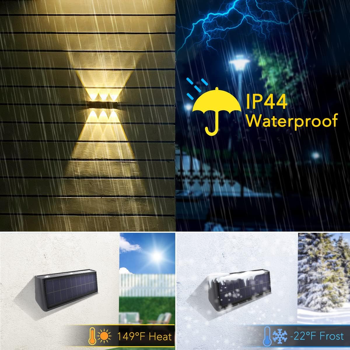 🔥ON SALE - 70% OFF🔥Solar Lights 3000K Aluminum Waterproof Dusk to Dawn Lighting Wall