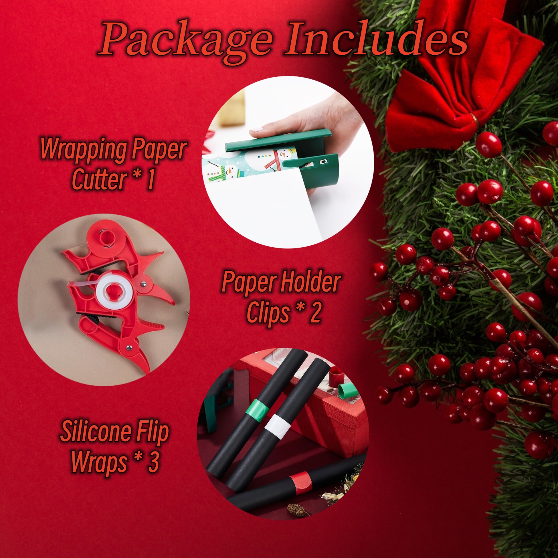 🎄 Early Christmas Sale 🎁Christmas Gift Wrapping Paper Cutter Set
