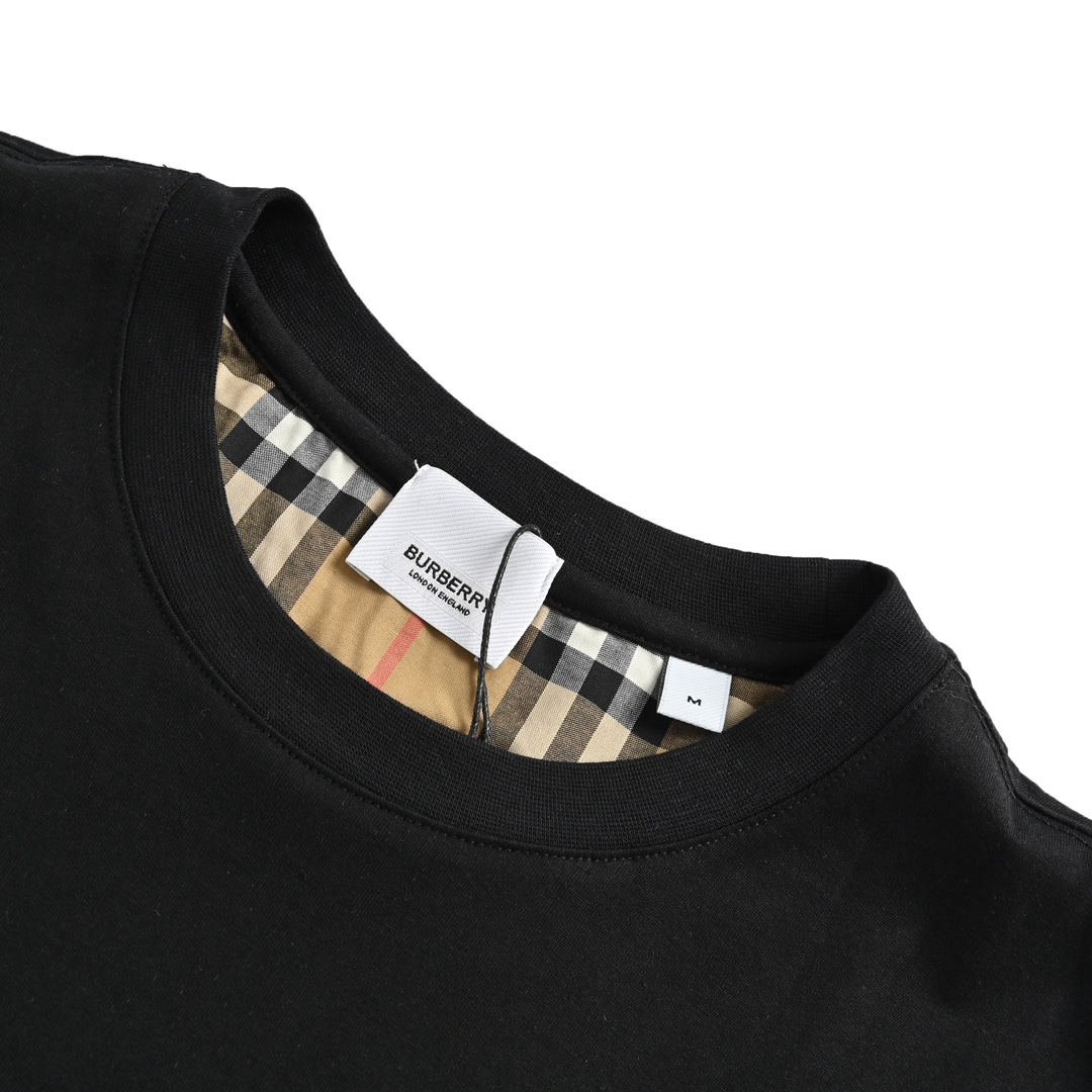 Burberry classic plaid sleeves spliced ​​short sleeves