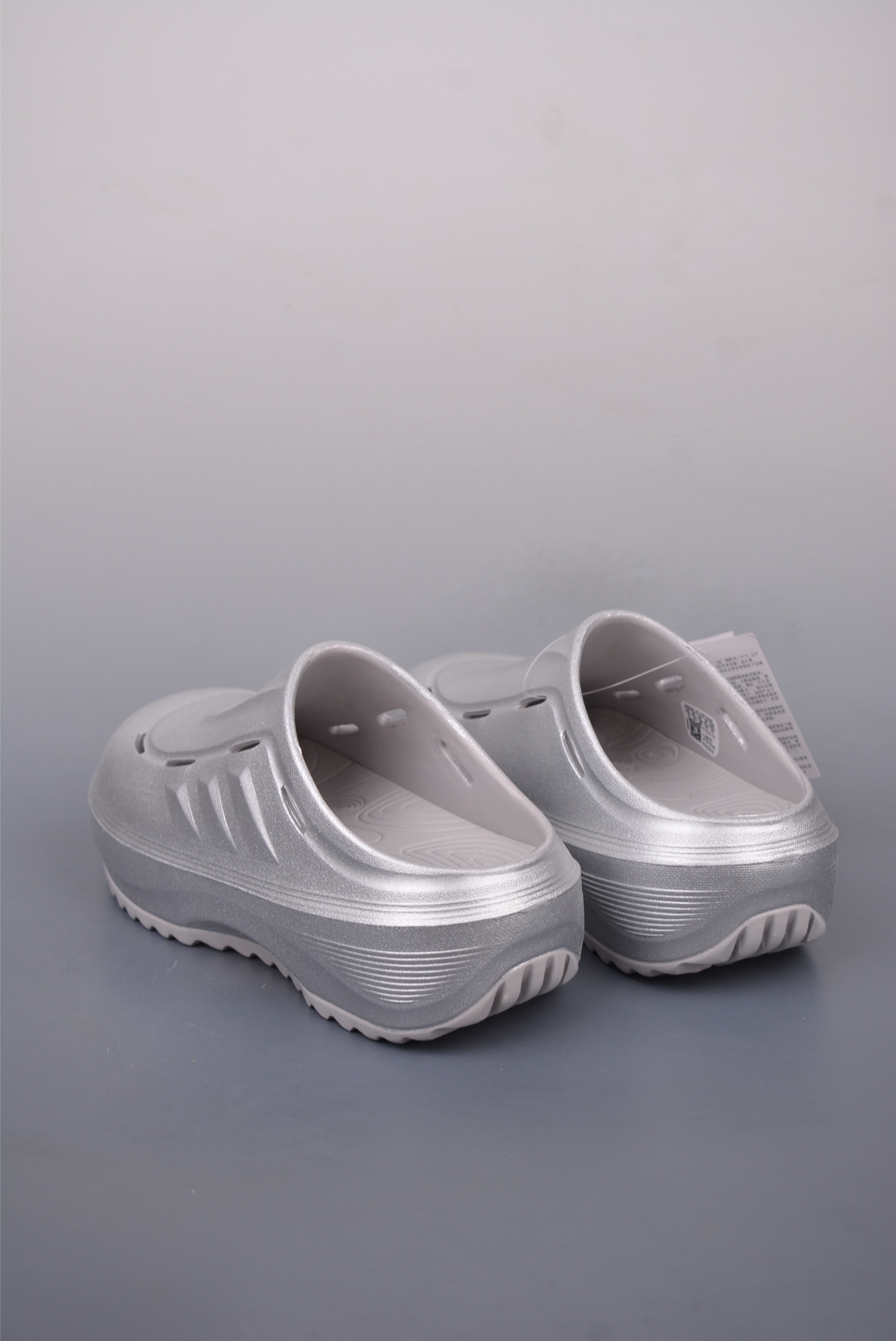 Adidas Ozwave Clog Slides Metallic Silver Grey JR6757