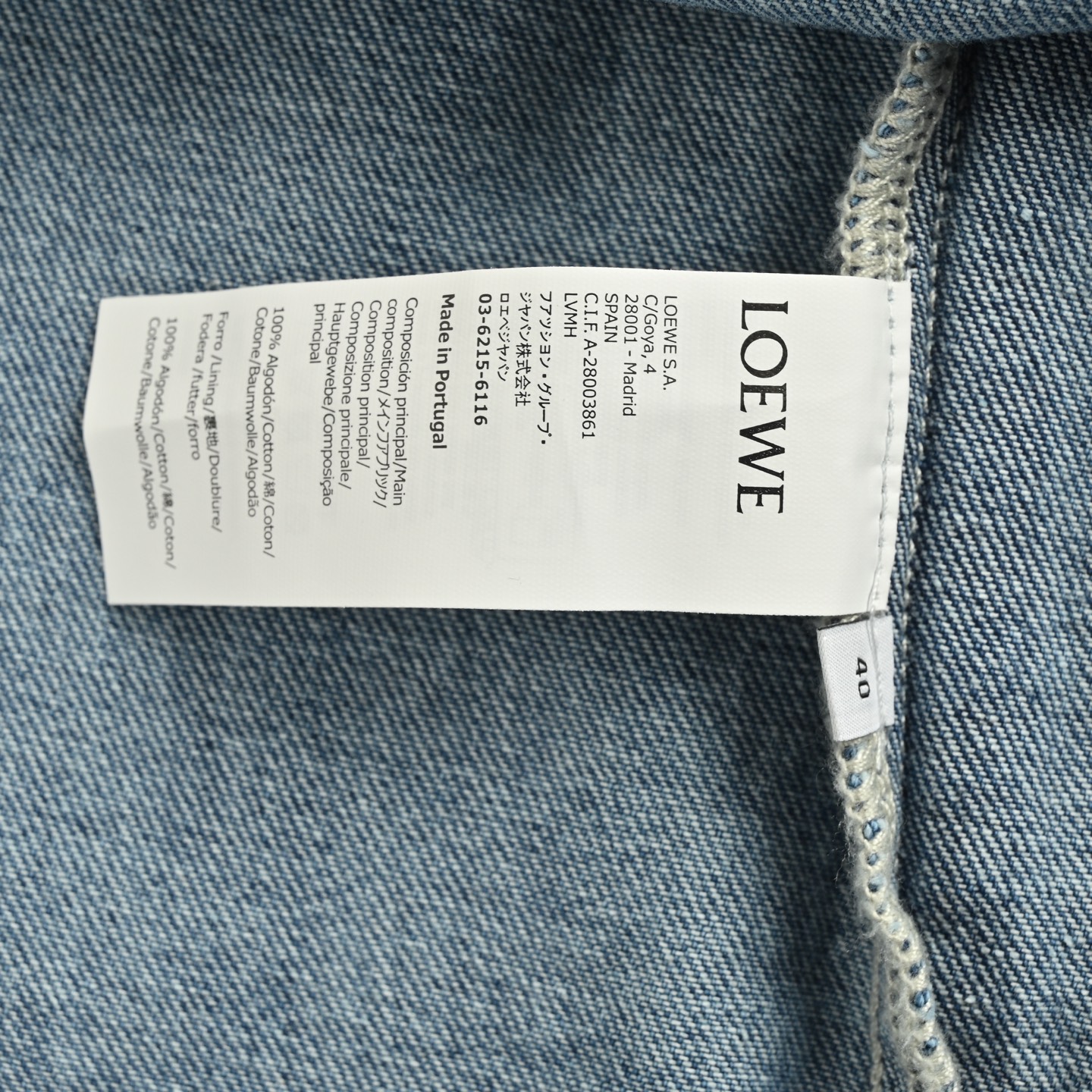 Loewe 25ss embroidered pocket denim short-sleeved shirt