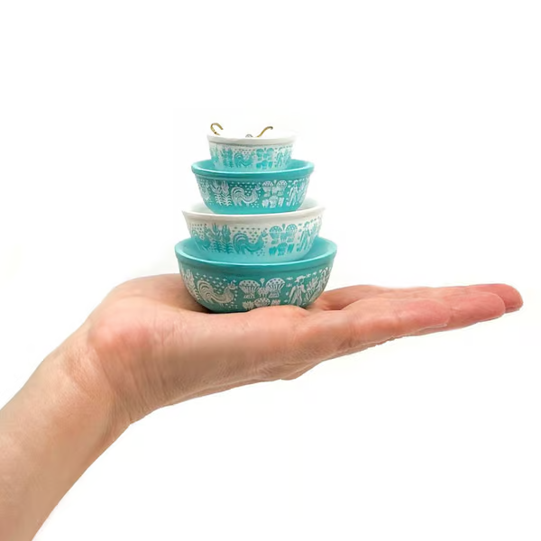 🎅Christmas Hot Sale 70% OFF🔥Miniature Pyrex Bowl Stack Ornament