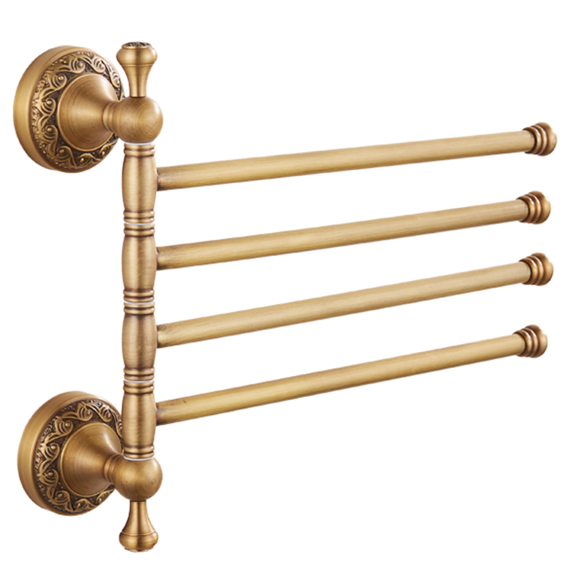 Folding Four-Arm Swivel Brass Towel Rack
