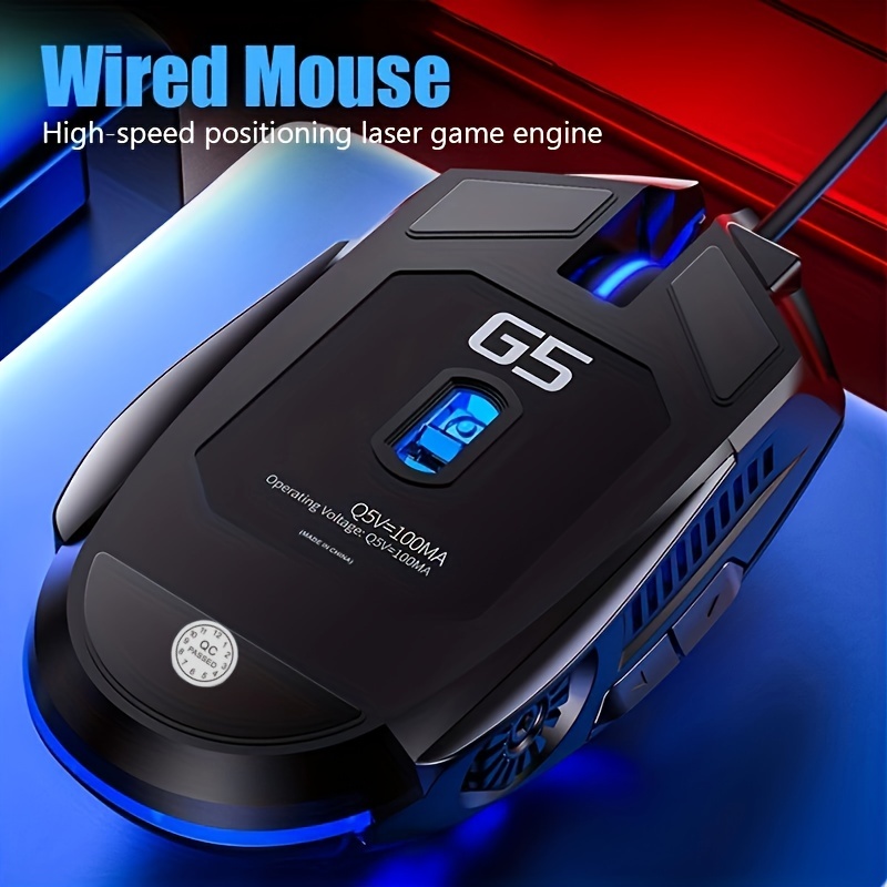 Upgrade Your Gaming Experience: RGB Wired Gaming Mouse With Silent Clicks, LED Backlight, 3200dpi and 6 Buttons!