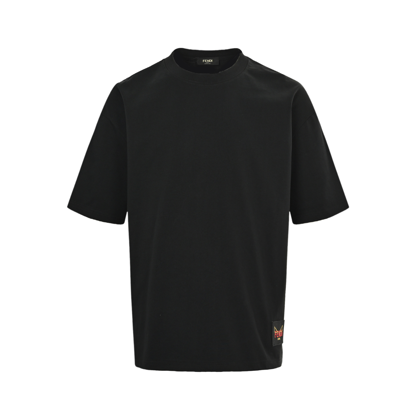 Fendi 25ss short-sleeved shirt with hem label embroidery