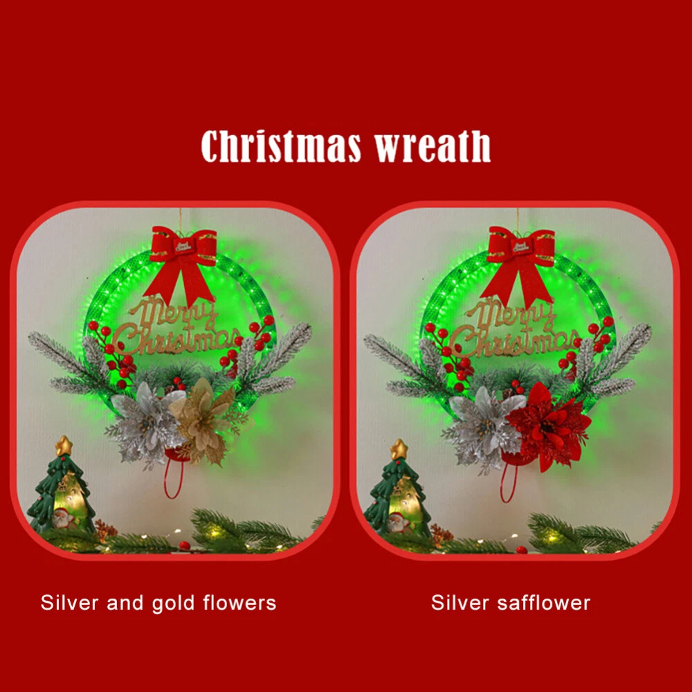 💥ON SALE💥Christmas LED Lighted Hanging Wreath for Door, Window & Wall Decor 🎀✨