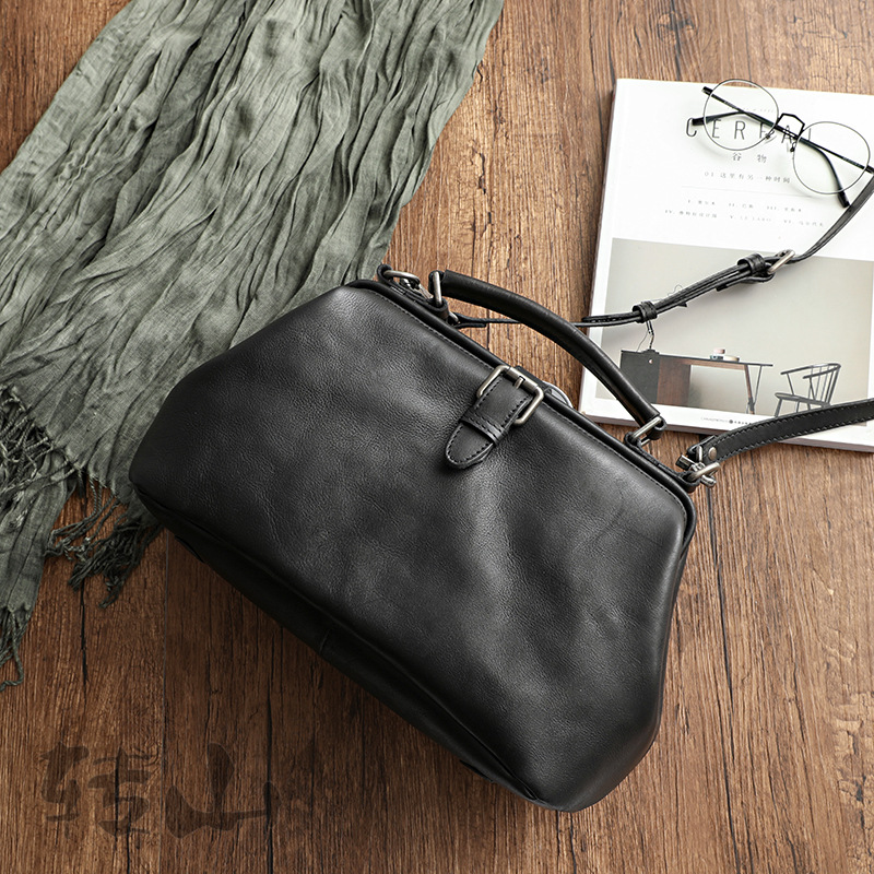 Vintage Manual Paint Vegetable-tanned Leather Doctor Bag