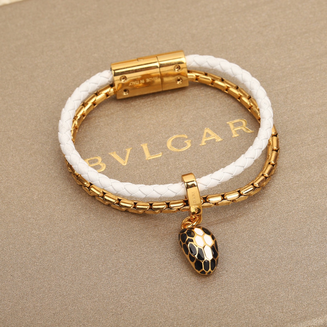 Bulgari snake head double bracelet