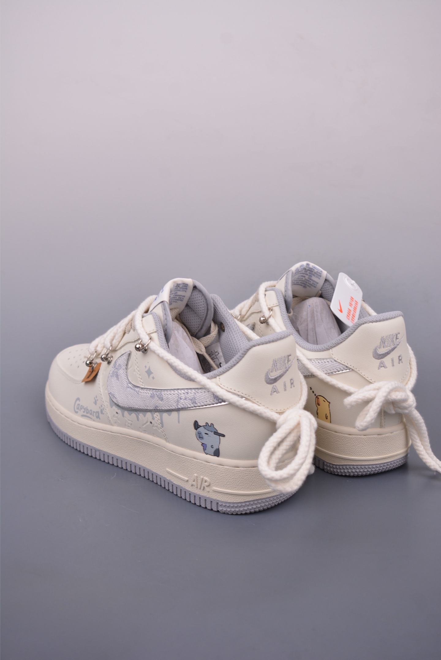 LV x Nike Air Force 1 07 Low Sneakers Thick Rope Straps Beige Capybara LV0506-220
