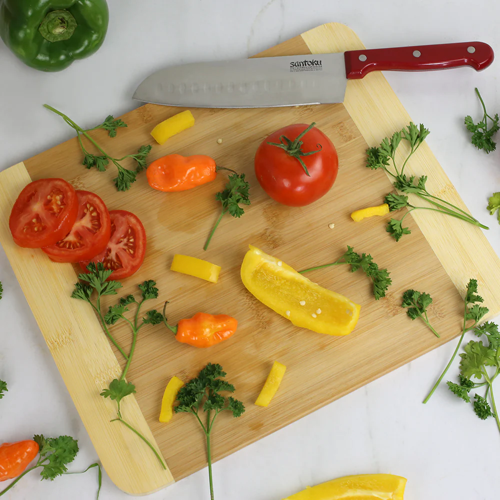 Home Basics Dual Tone Bamboo Cutting Board, Natural, 11.5x13.5 Inches