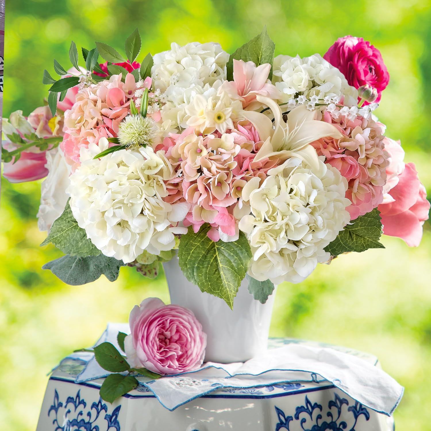 On Sale🔥21inch Outdoor Real Touch Artificial Hydrangea💐☀️UV resistant, Waterproof，Windproof🌪️(🎉Tips: 4 Píece Fills A Flower Pot)