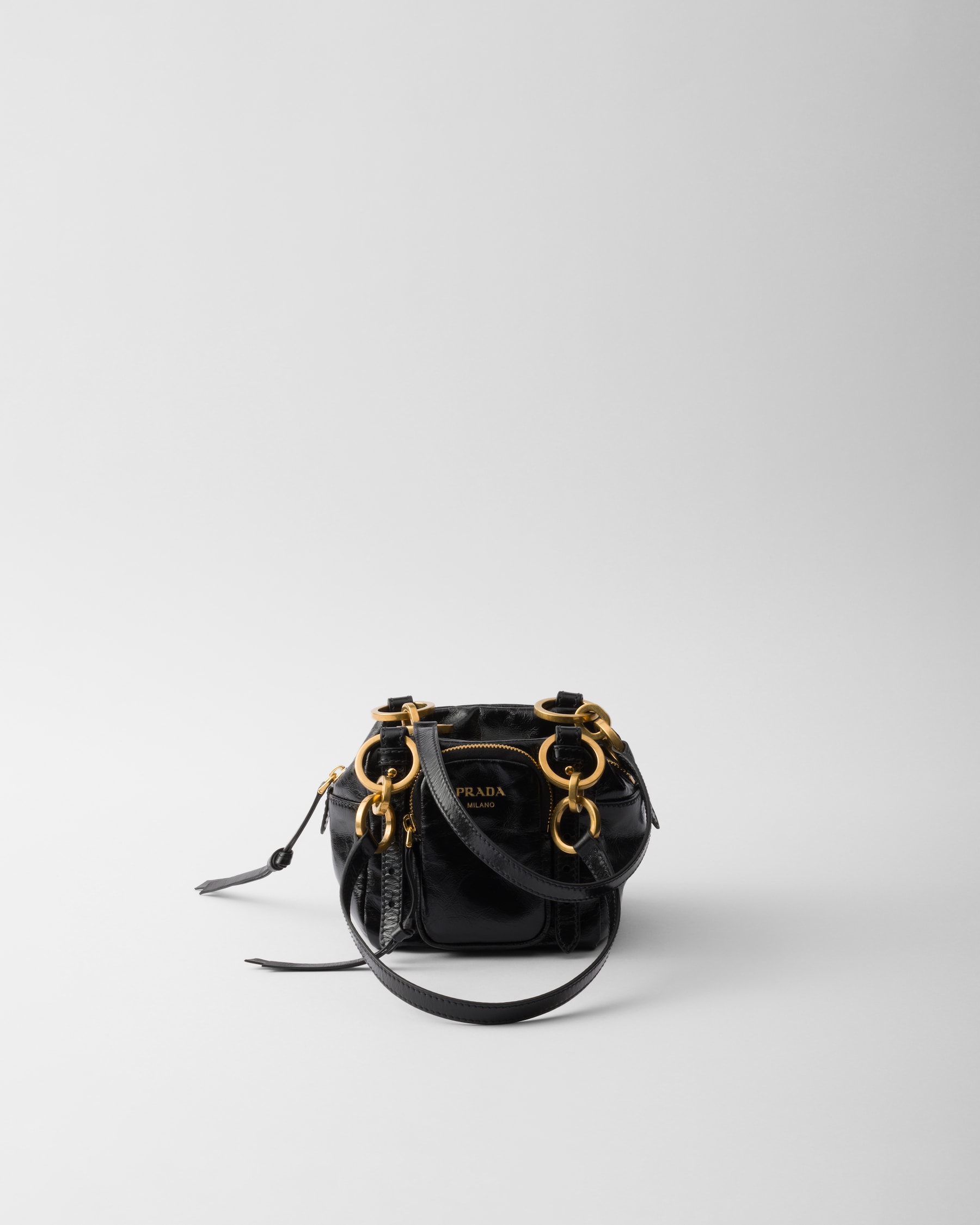 Prada Dangle Leather Mini Tote