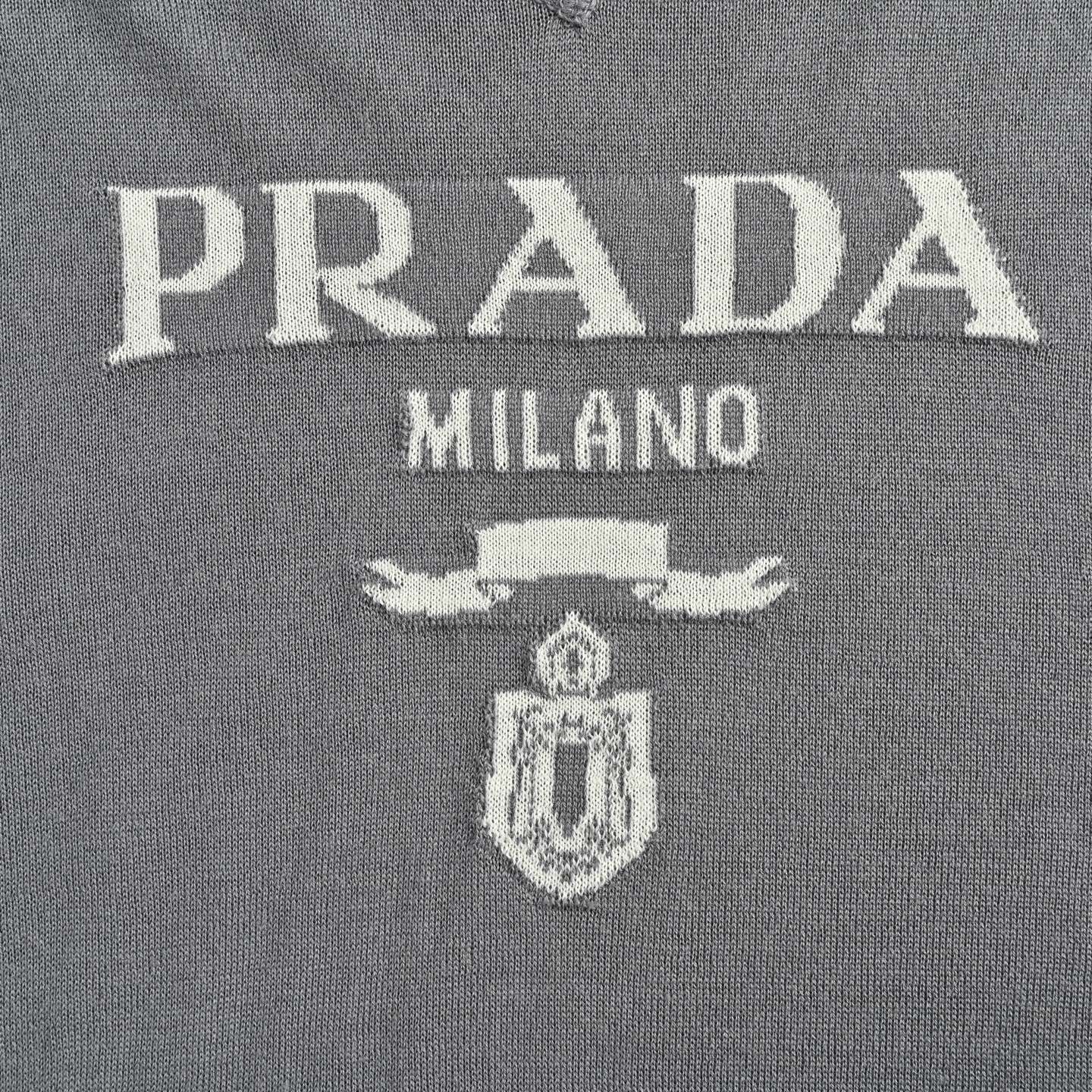 Prada 25ss classic logo jacquard knit short sleeve